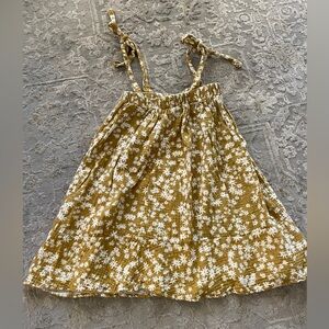 Rylee + Cru Floral Kids Dress in Mustard and White